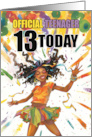 13 Today Official Teenager African American Girl Dancing card