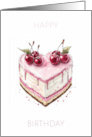 Simplistic Vintage Style Heart and Cherry Cake Blank card