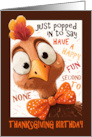 Thanksgiving Birthday Turkey with Bow Tie Fun card