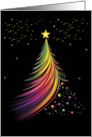 Rainbow Christmas Tree Modern Style with Rainbow and Ornaments Gay card