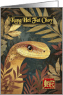 Chinese New Year of the Snake with Snake and Leaves Kung Hei Fat Choy card