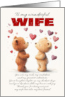 Wife Valentine with Cute Bears and Hearts Nice Wording on the Front card