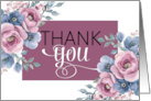 Thank You in Pink Blended Floral Modern and Stylish Blank Inside card