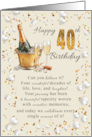 40th Birthday Celebration with Champagne in a Bucket Ice and Glasses card