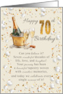 70th Birthday Celebration with Champagne in a Bucket Ice and Glasses card