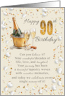 90th Birthday Celebration with Champagne in a Bucket Ice and Glasses card