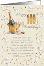 100th Birthday Celebration with Champagne in a Bucket Ice and Glasses card
