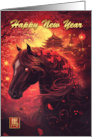 Chinese New Year Happy New Year of the Horse Fire Blossom card