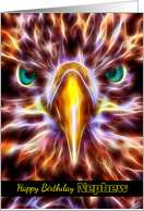 Nephew Birthday Sea Eagle Fractal Wire Flames card