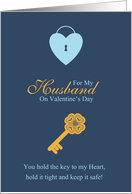 Husband Valentine With Key And Heart card