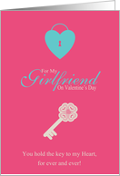 Girlfriend Stylish Valentine With Key And Heart Design card