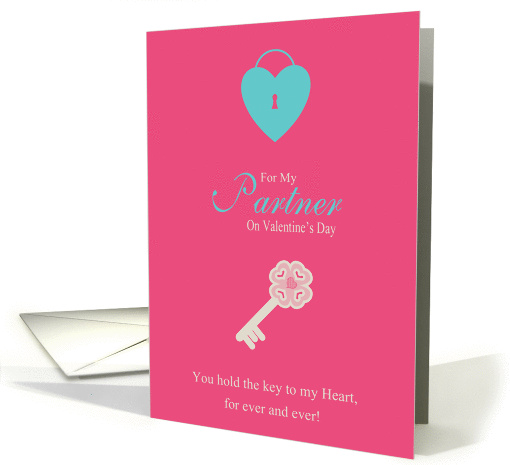 Partner Stylish Valentine With Key And Heart Design card (1353144)