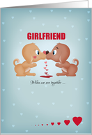 Girlfriend Valentine’s Day Kissing Dogs And Hearts card