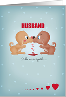 Husband Valentine’s Day Kissing Dogs And Hearts card