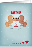 Partner Valentine’s Day Kissing Dogs And Hearts card