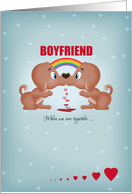 Boyfriend Gay Male Valentine’s Day Kissing Dogs And Hearts card