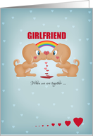 Girlfriend Lesbian Valentine’s Day Kissing Dogs And Hearts card