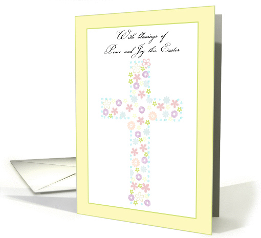 Blessing of peace and joy this Easter with floral cross card (1354734)