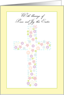 Blessing of peace and joy this Easter with floral cross card