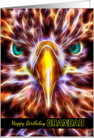 Grandad Sea Eagle Birthday Fractal Wire Flames card