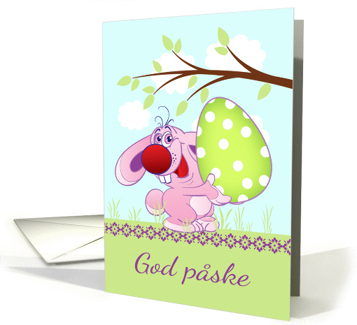 Easter Bunny & Giant Egg - Danish - God pske card (1355810)