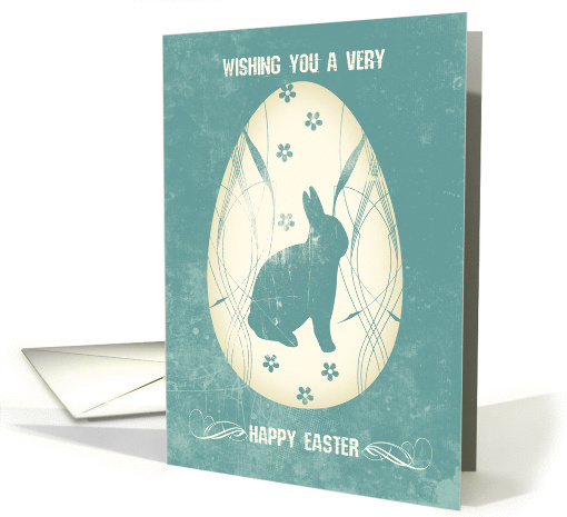 Modern Grunge Easter Bunny And Easter Egg card (1357642)