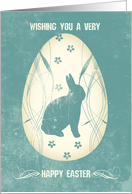 Modern Grunge Easter Bunny And Easter Egg card