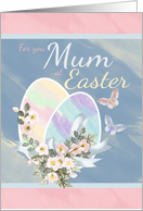 Mum - Watercolour Easter Eggs Butterflies And Flowers card