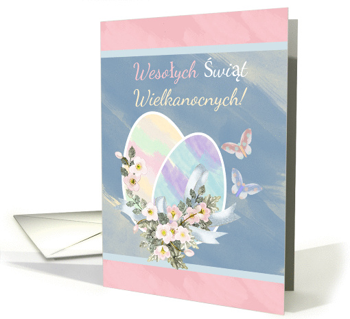 Polish - Wesotych Swiat Wielkanocnych - Watercolour Easter Eggs card