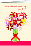 World Hemophilia Day April 17th Flowers And Ribbon card