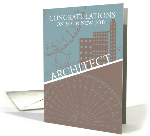 Architect - New Job - Architect Tools And Buildings card (1359214)