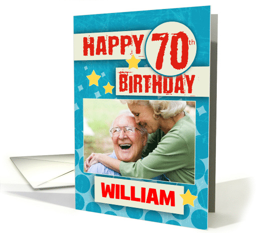 70th Birthday With Stylish Effects - Your Picture Here card (1359380)