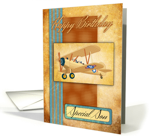 Son Biplane Aviation Pilot - Hand Made Effect card (1359386)