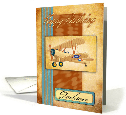 Godson Biplane Aviation Pilot - Hand Made Effect card (1359392)