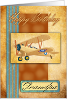 Grandpa Biplane Aviation Pilot - Hand Made Effect card