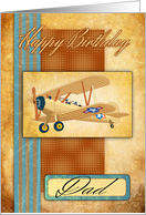 Dad Biplane Aviation Pilot - Hand Made Effect card