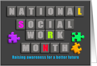 National Social Work Month - Block Work Design card