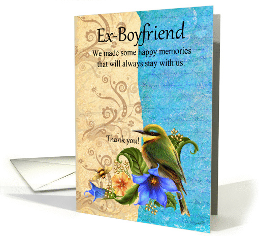 Encouragement Ex-Boyfriend In A Retro Grunge Theme With Bird card