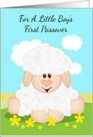 Baby Boy’s First Passover With Little Lamb card