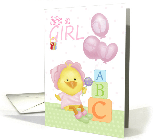 Little Girl Duck - New Baby - It's A Girl - Balloons,... (1363842)
