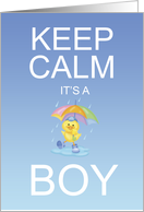 New Baby Arrival Announcement - Keep Calm It’s A Boy - Duck card