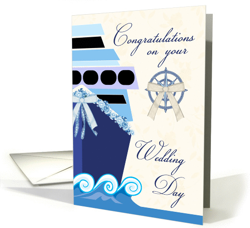 Cruise Ship Wedding Congratulations Card With Nautical Elements card