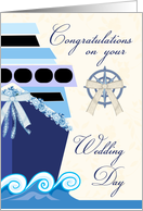 Cruise Ship Wedding Congratulations Card With Nautical Elements card