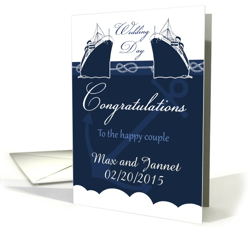 Custom Cruise Ship Wedding Congratulations Card With... (1363950)