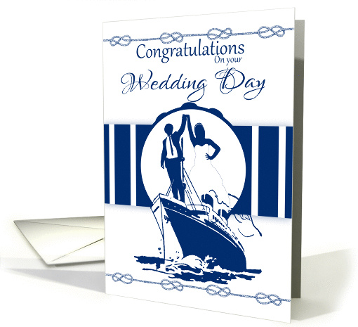 Cruise Ship Wedding Congratulations Card With Nautical Elements card