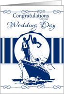 Cruise Ship Wedding Congratulations Card With Nautical Elements card