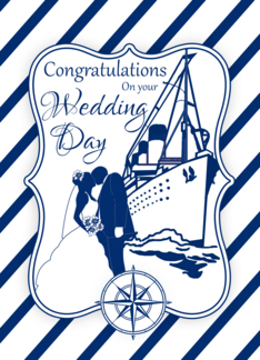 Cruise Ship Wedding Congratulations Card With Nautical Elements
