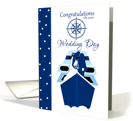 Cruise Ship Wedding Congratulations Card With Nautical Elements card