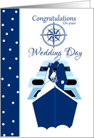 Cruise Ship Wedding Congratulations Card With Nautical Elements card