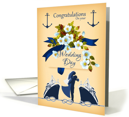 Cruise Ship Wedding Congratulations Card With Nautical Elements card